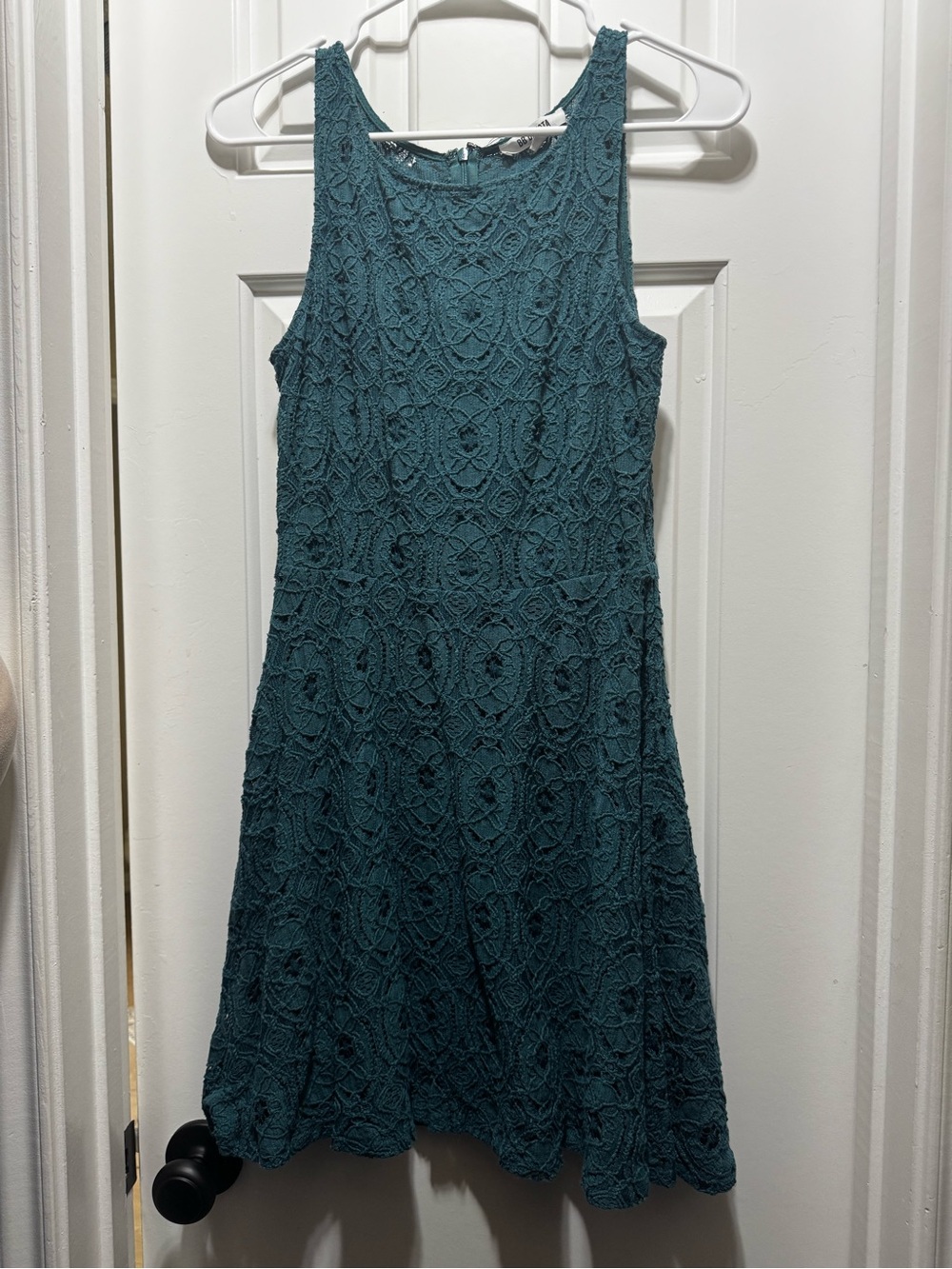 BB Dakota Teal Lace Midi A-Line Dress